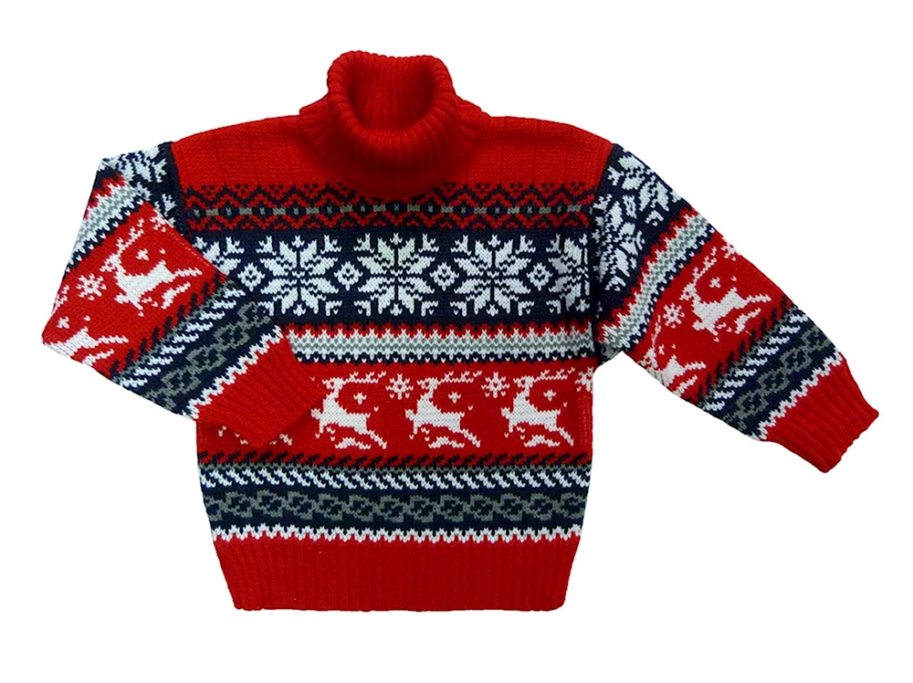 Красный свитер с оленями