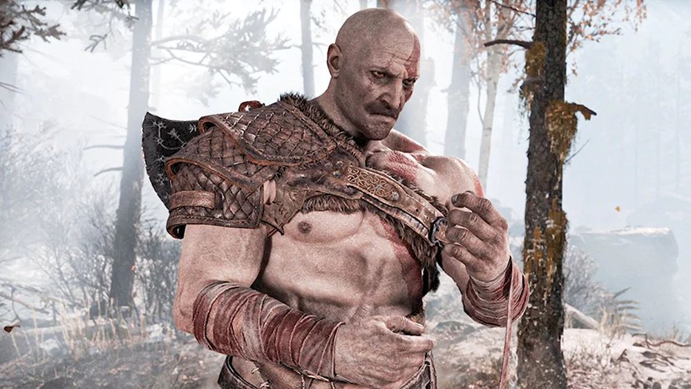 Кратос без бороды God of War 4