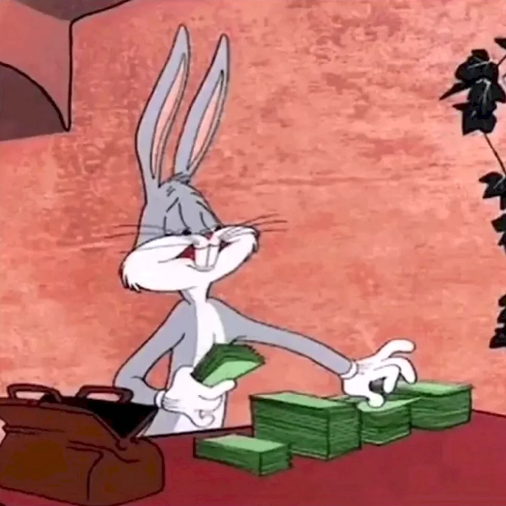 Кролик Багз Банни с деньгами