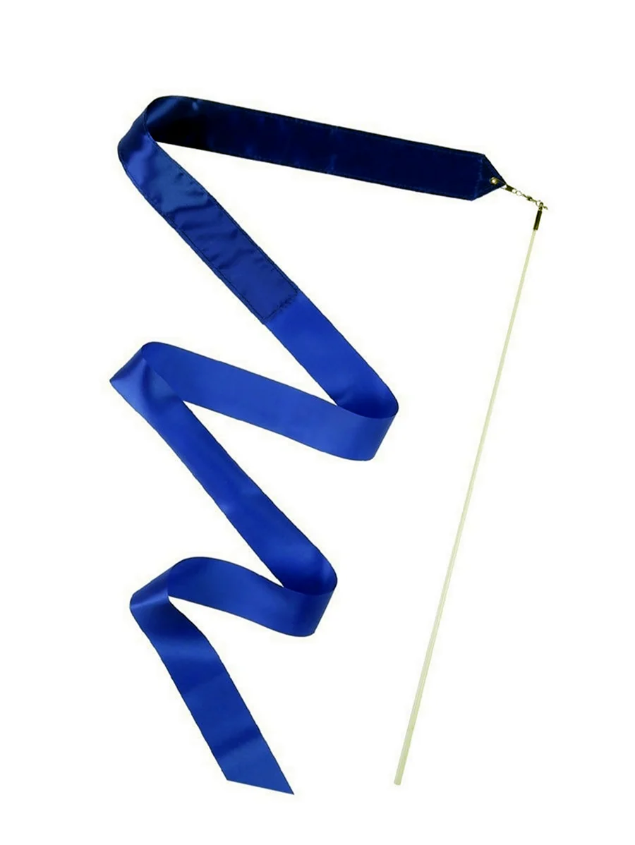 Лента гимнастическая с палочкой 4 м цвет голубой