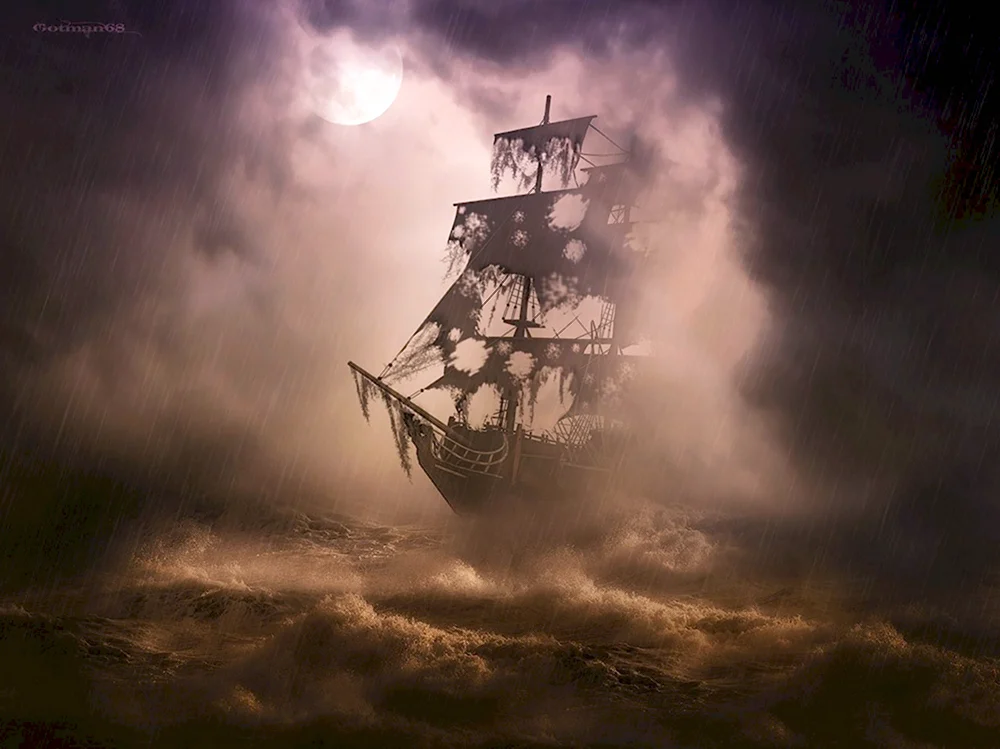 Летучий голландец корабль призрак пираты Карибского моря