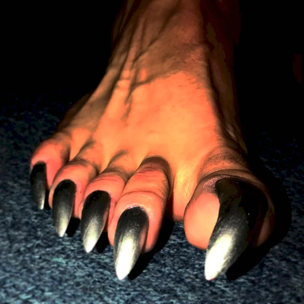 Long Silver Toenails