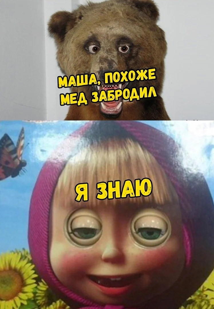 Маша и медведь Мем