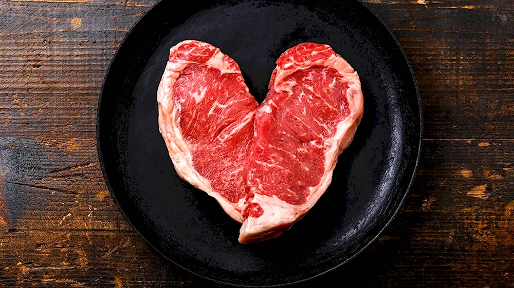 Мясо в форме сердца