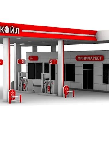 Навес АЗС Lukoil 3d