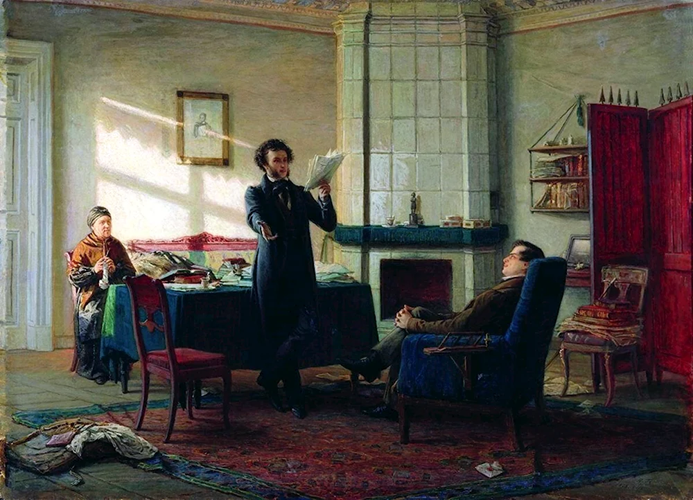 Николай ге «Пушкин в селе Михайловском» 1875.