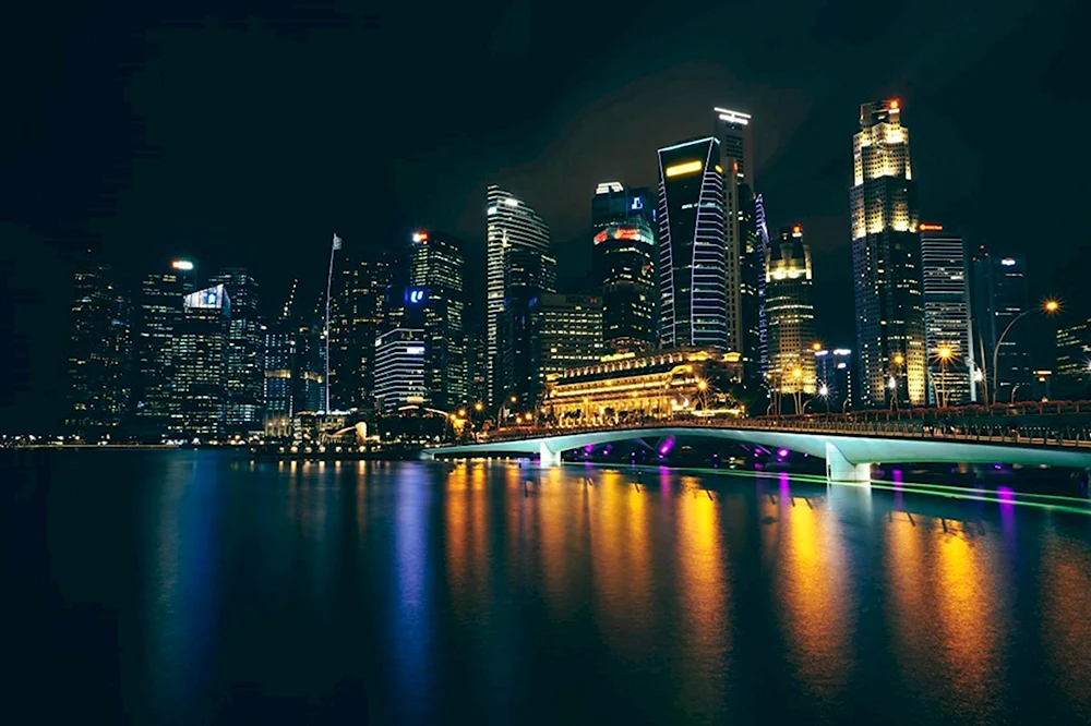 Ночной Сингапур 1920x1080
