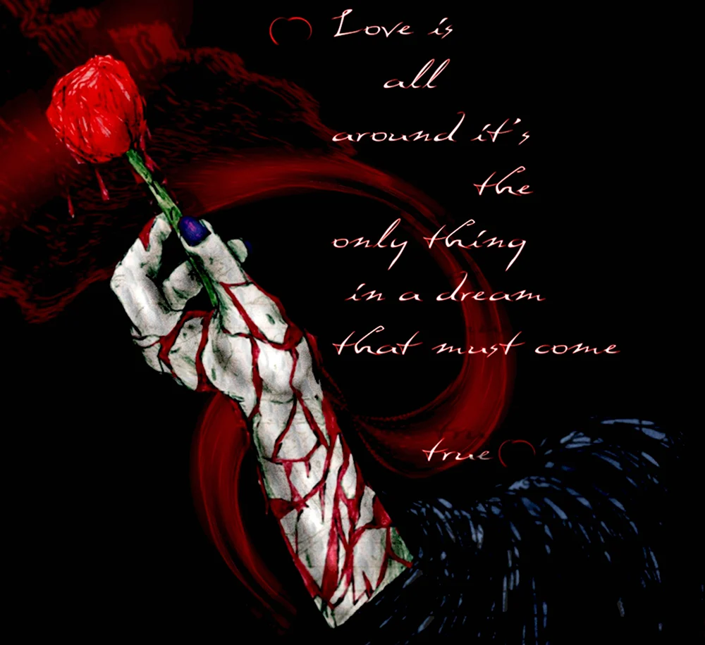 Окровавленная роза в руке