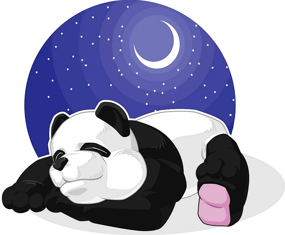 Панда спит стикер