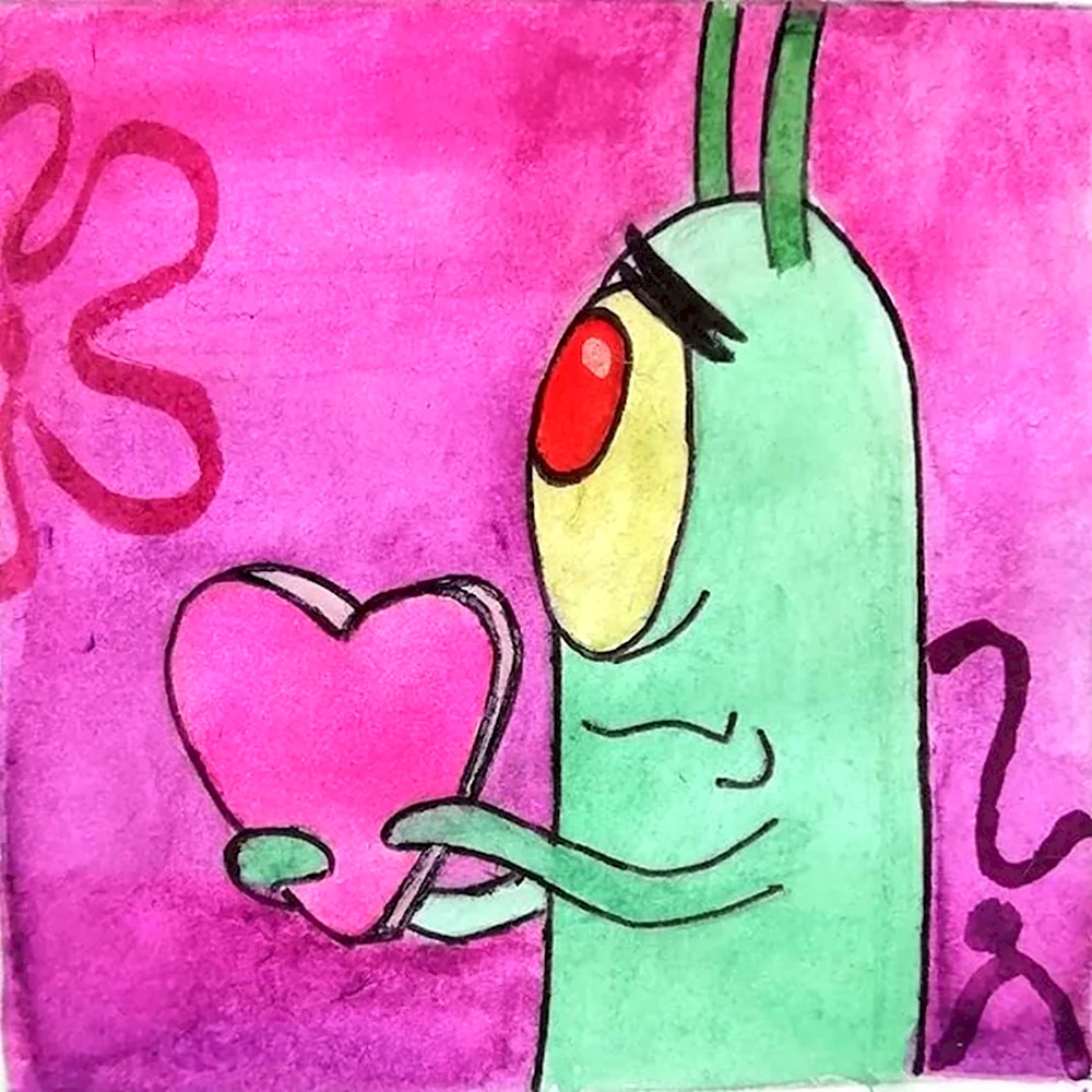 Планктон из Спанч Боба с сердечком
