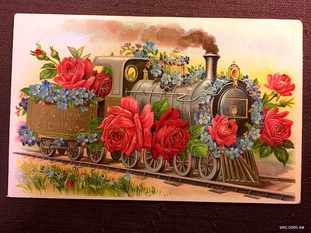 Поезд в цветах