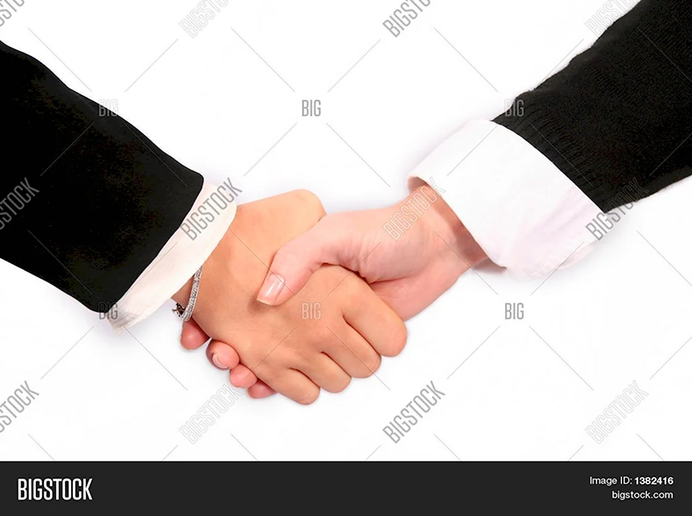 Пожатие рук мужчины и женщины