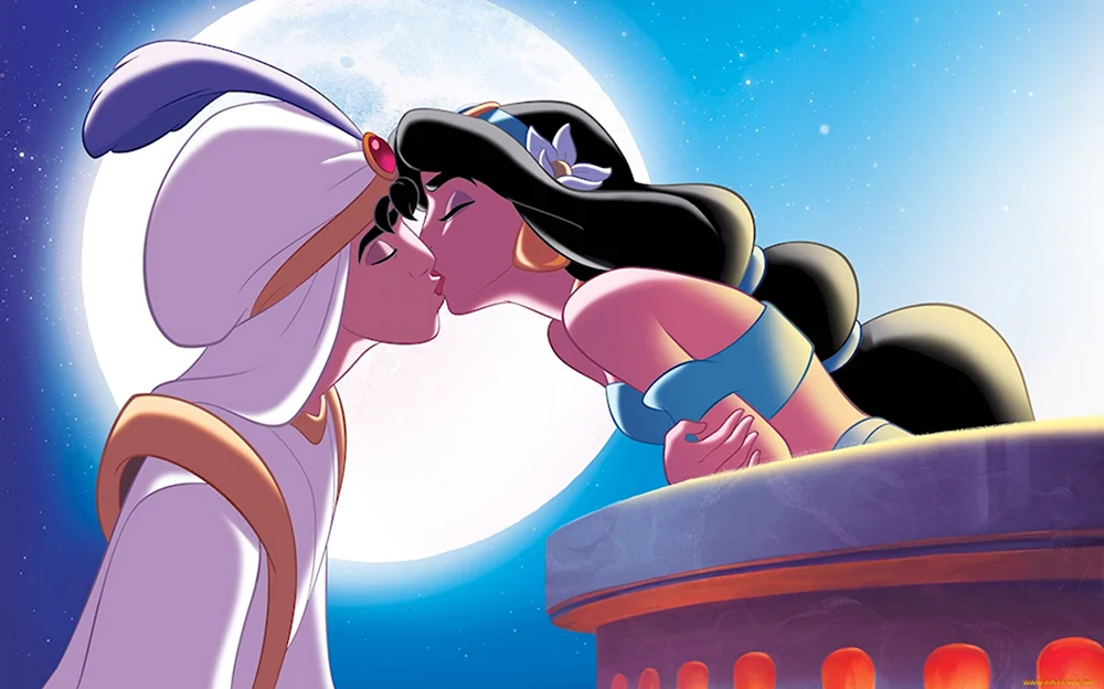 Принцесса Жасмин и алладин поцелуй
