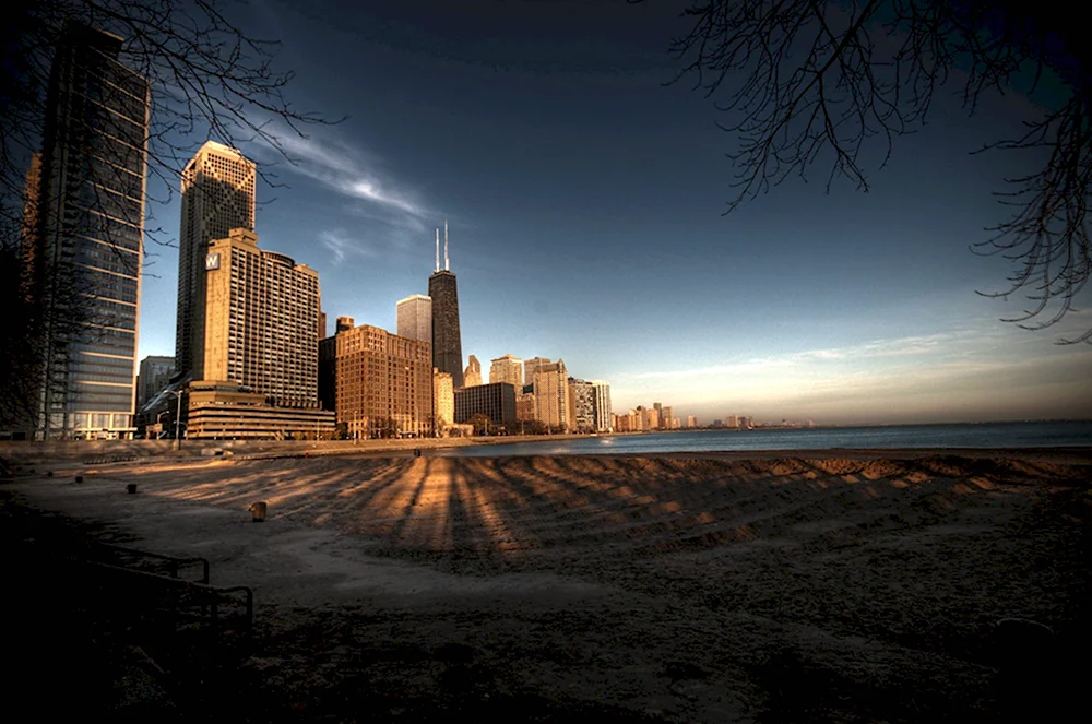 Природа Чикаго Иллинойс небоскребы