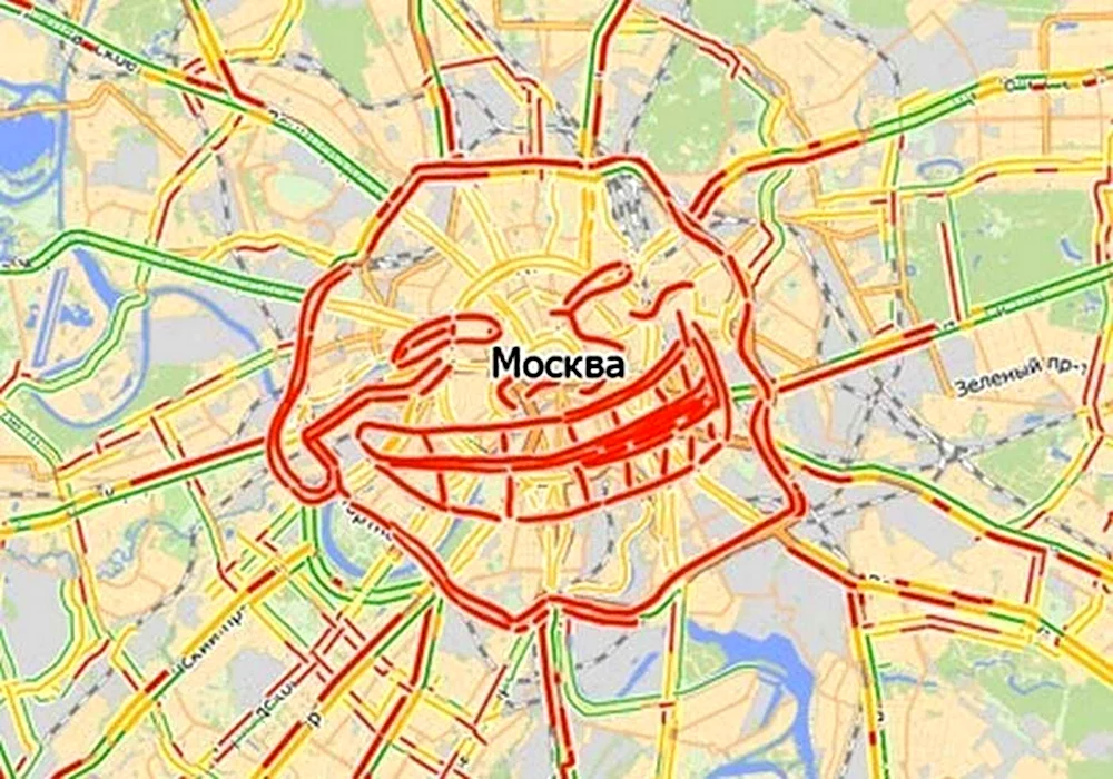 Пробка в Москве прикольная