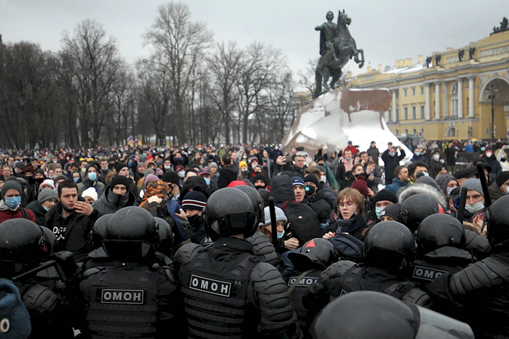 Протесты в Петербурге 23 января