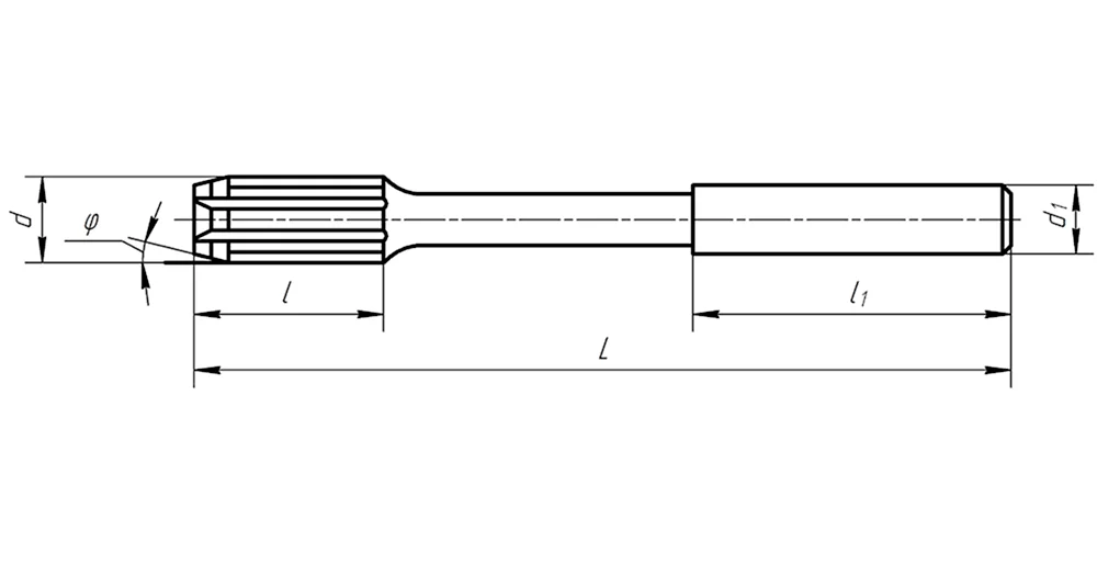 Развертки машинные с цилиндрическим хвостовиком ГОСТ 1672-80