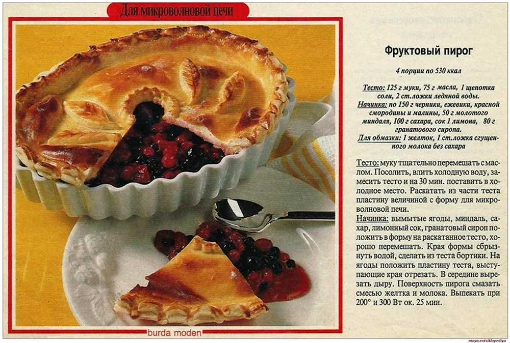 Рецепт пирога в картинках