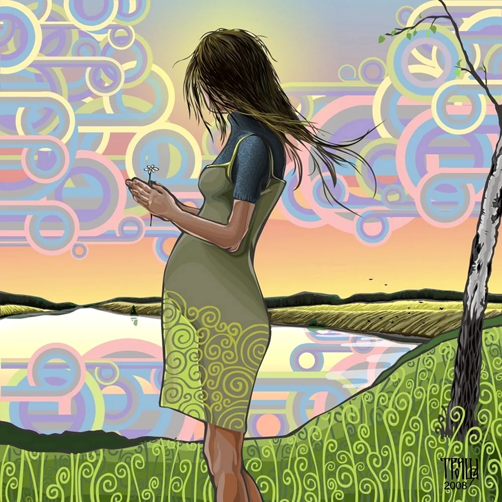Рисунок беременной девушки
