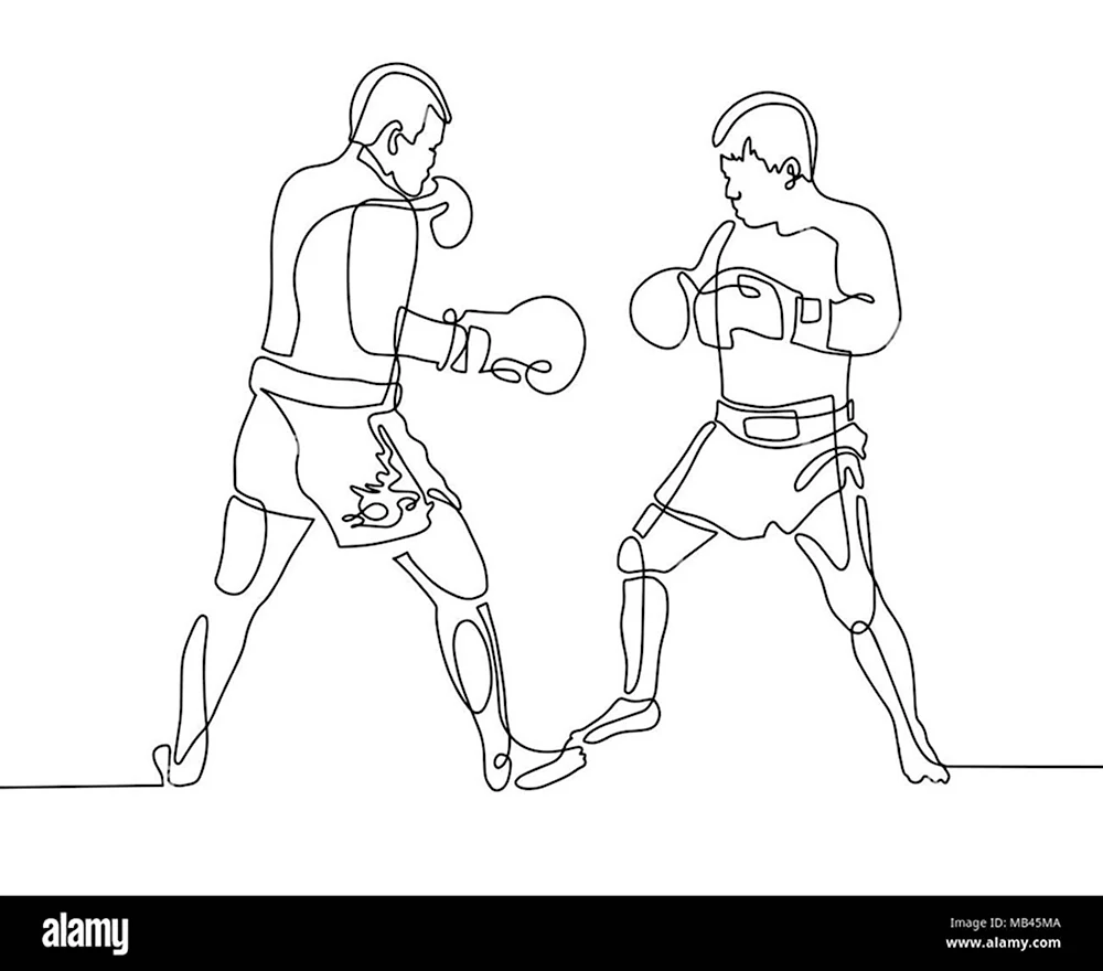 Рисунок боксера в стойке