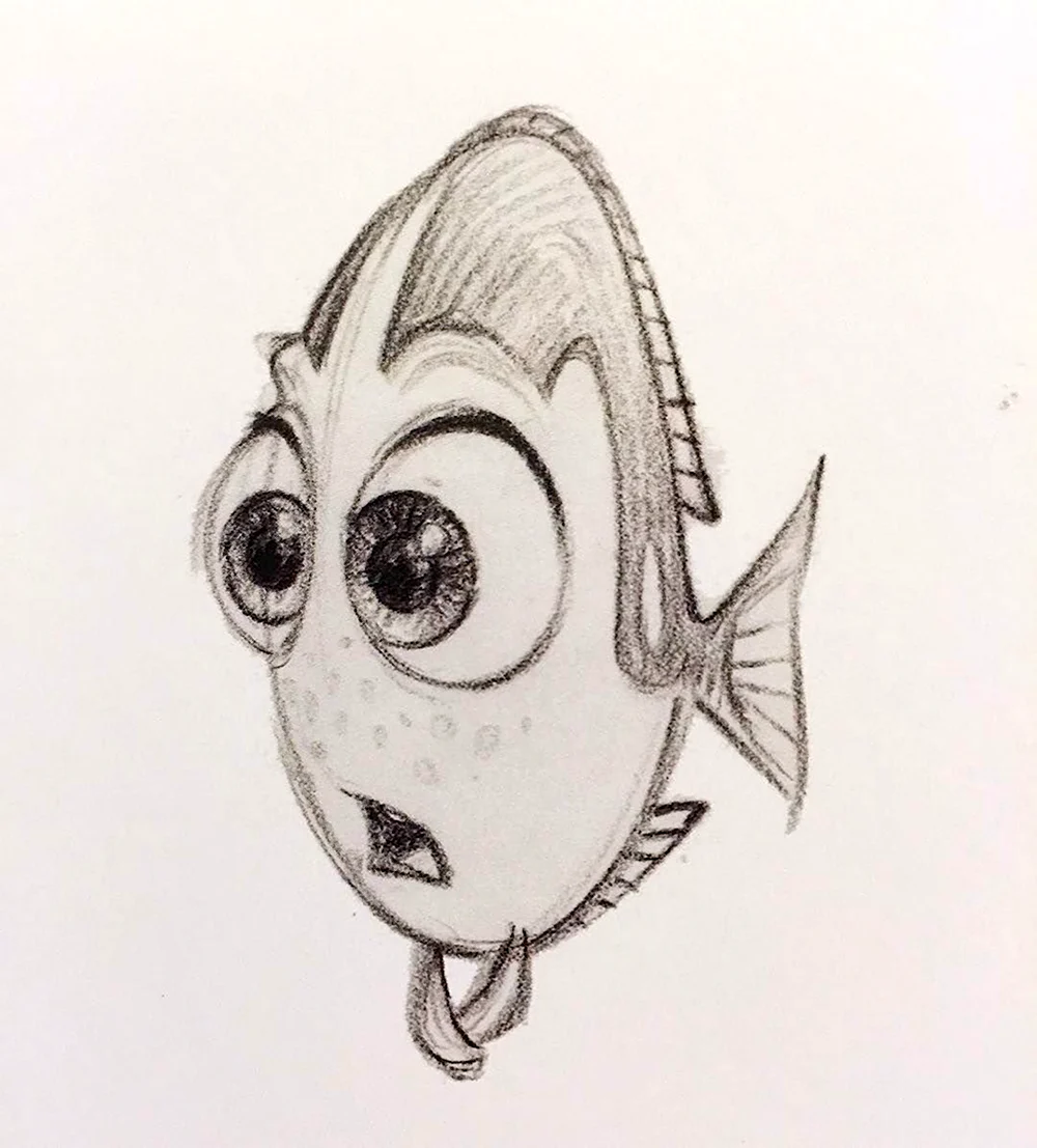 Рисунок рыбки карандашом для срисовки