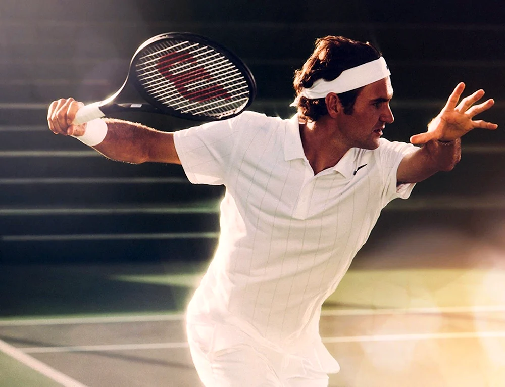 Роджер Федерер с длинными волосами