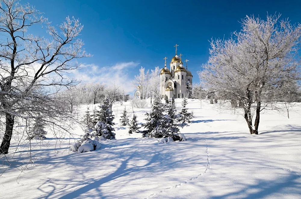 Рублево зима Церковь