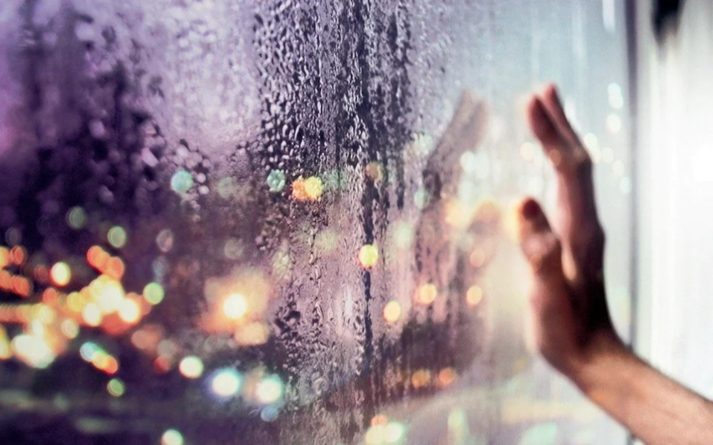 Рука на дождливом окне