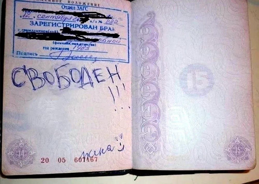 Семейное положение в паспорте
