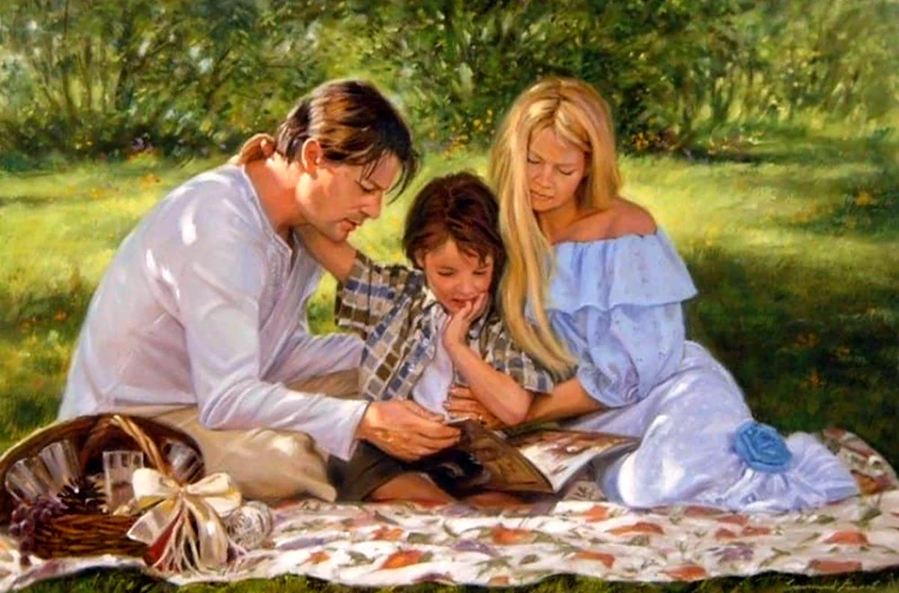 «Семья на Баррикадах» 1848.Крестьянская семья живопись застолье