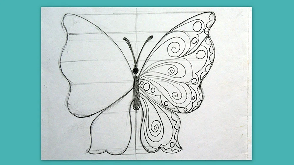 Симметричное рисование бабочки