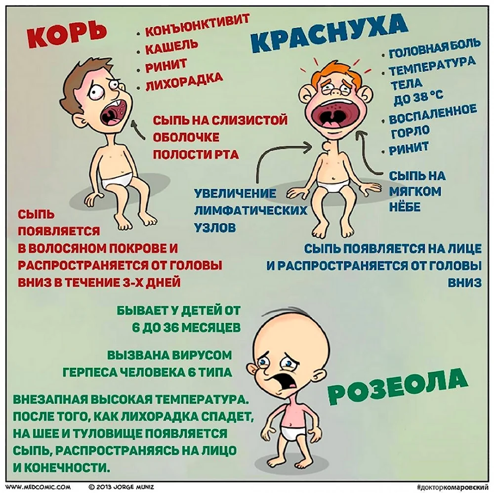 Симптомы корь краснуха розеола