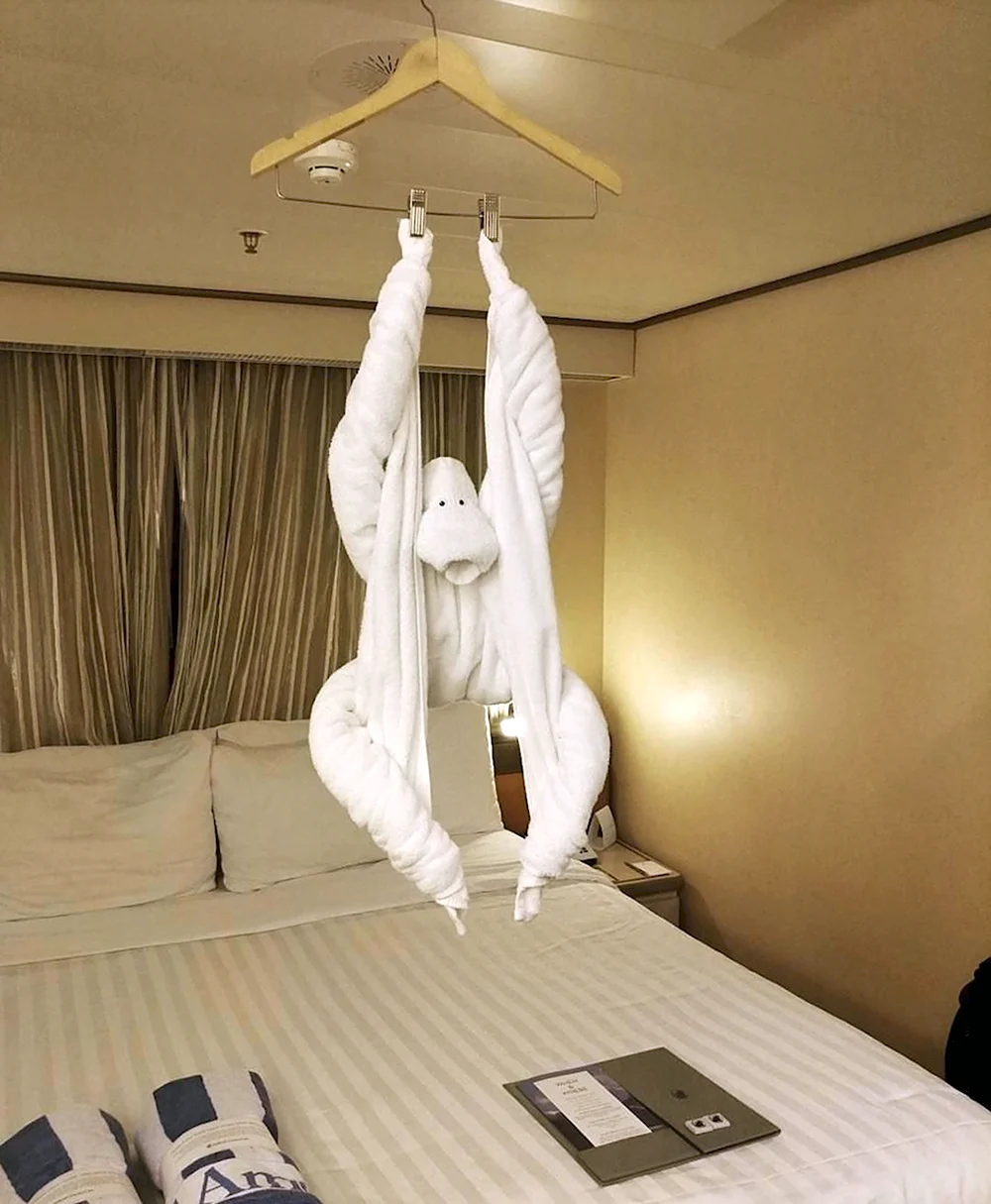 Смешные фигуры из полотенец в отелях
