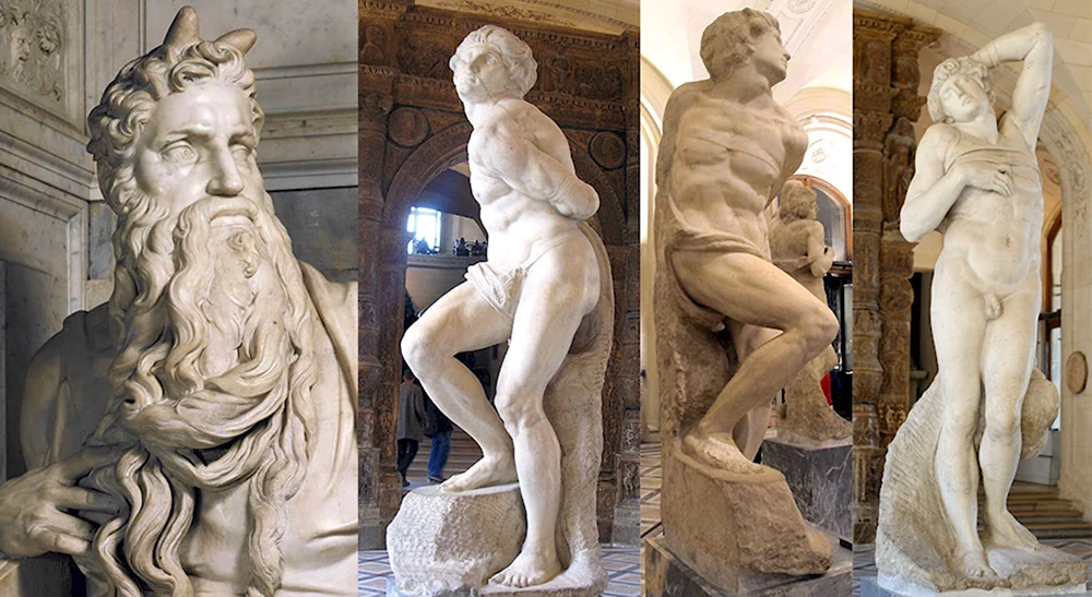 Статуи Микеланджело Буонарроти с названиями