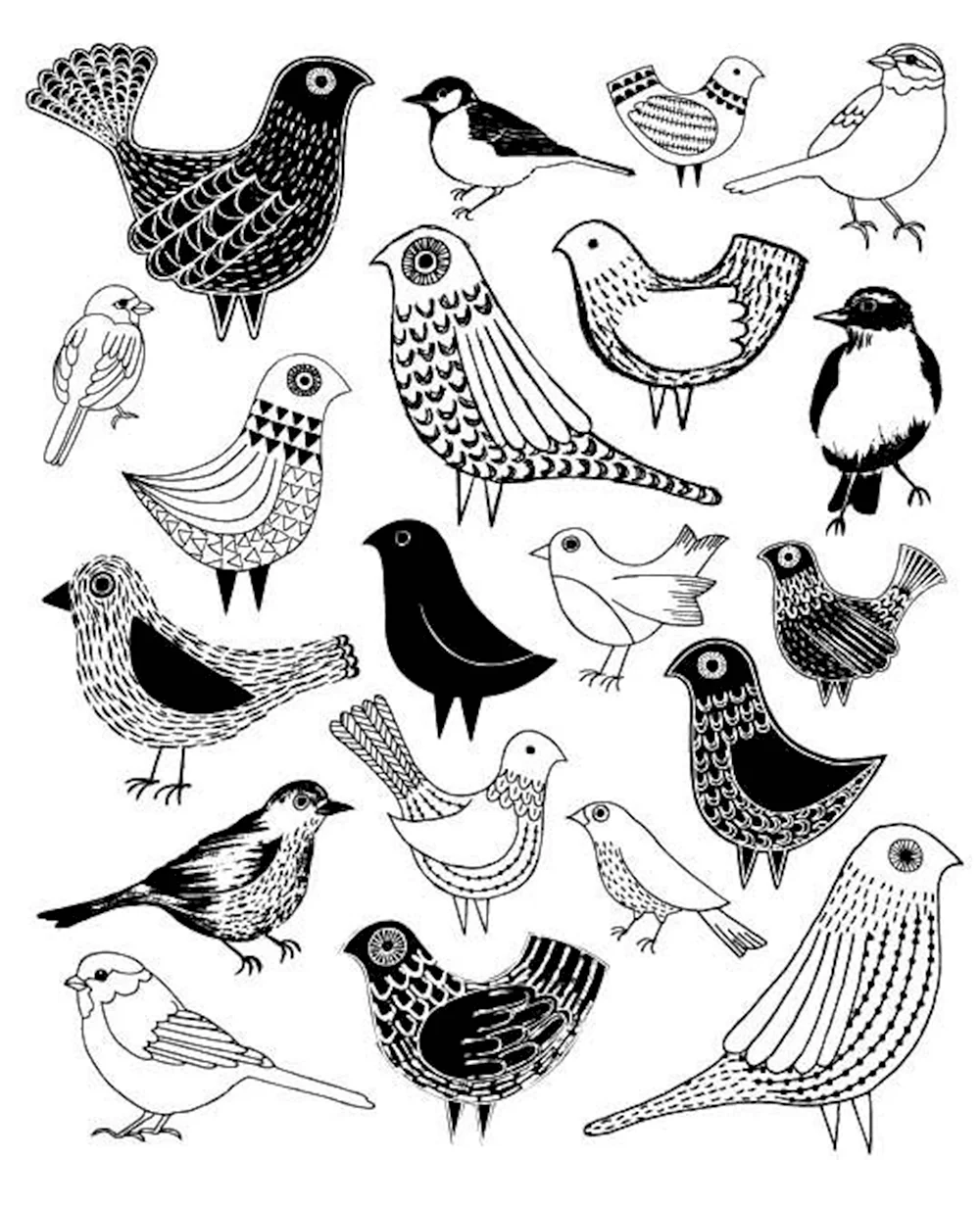 Стилизованные птицы