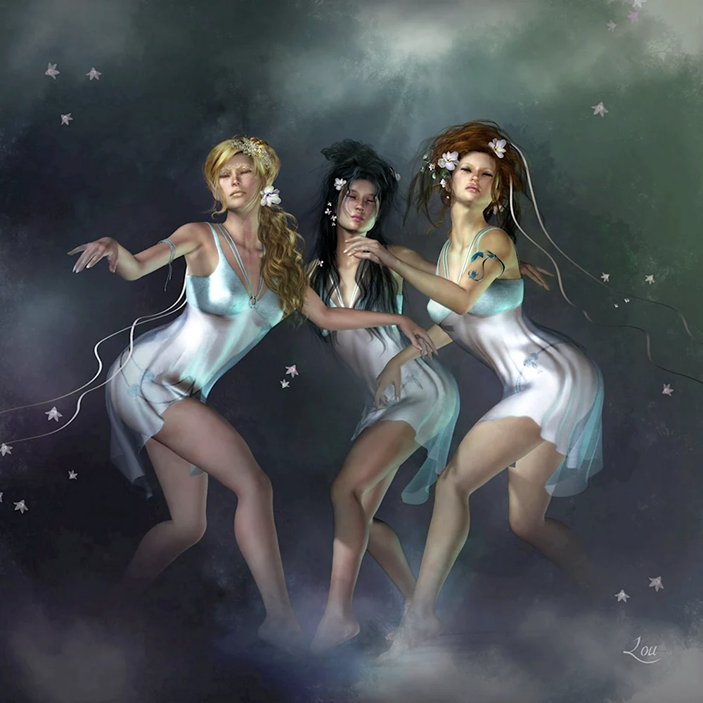 Три девушки танцуют
