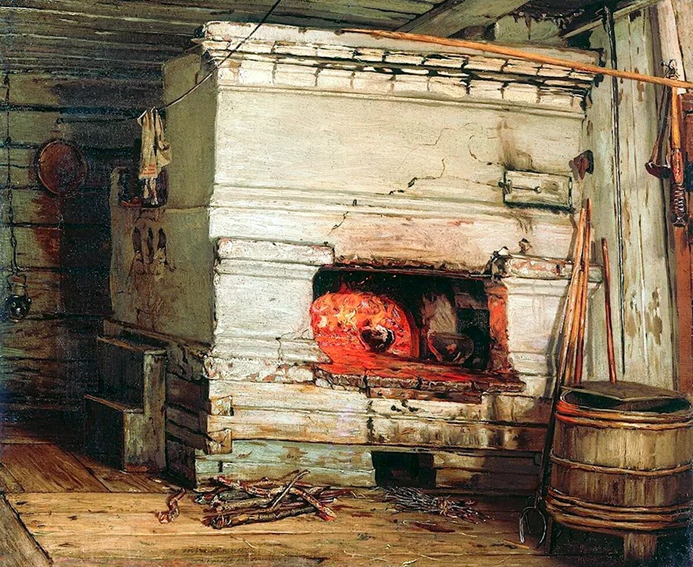 В.М.Максимов - Крестьянская изба 1869