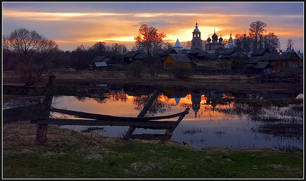 Весенний вечер в деревне