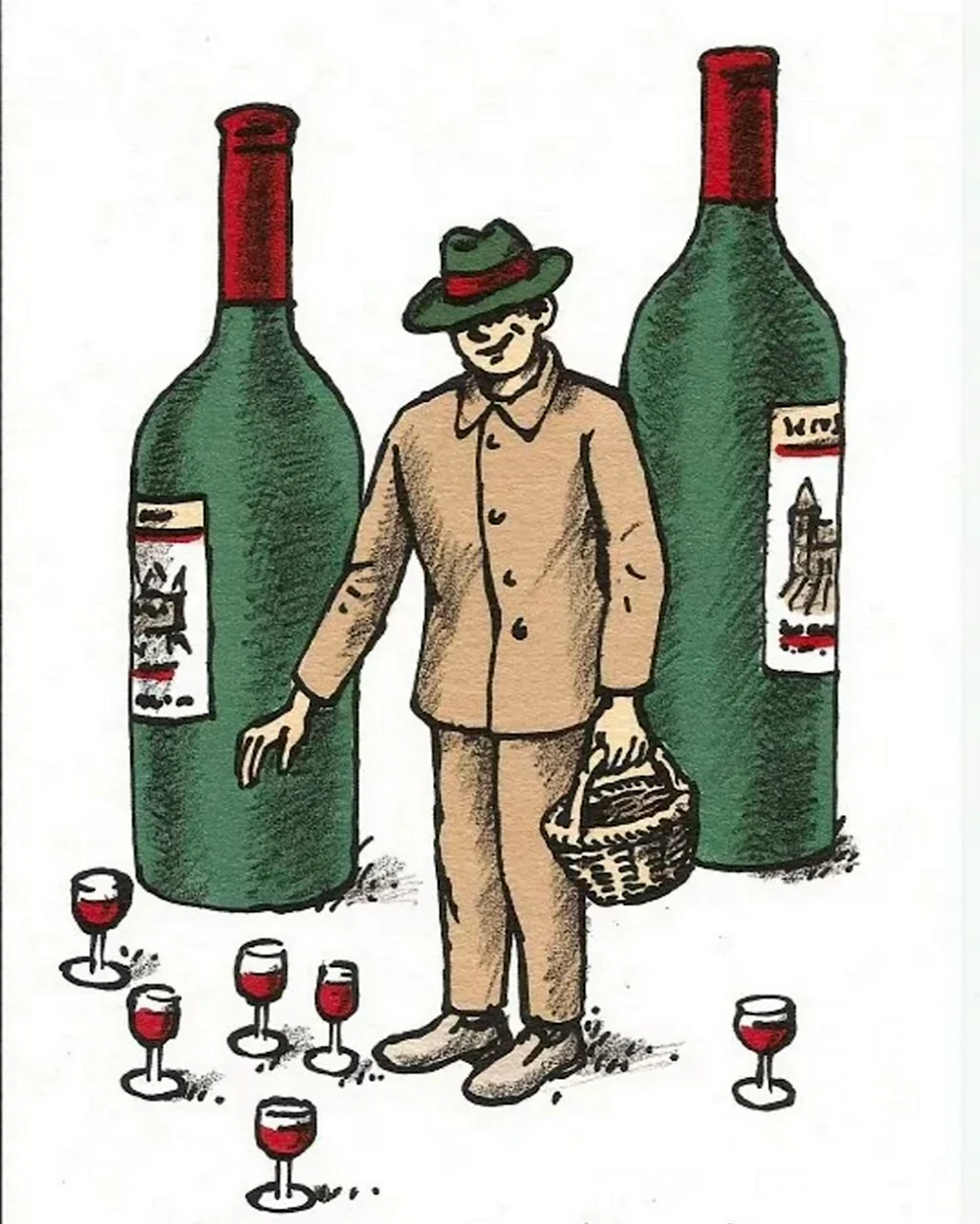 Вино карикатура