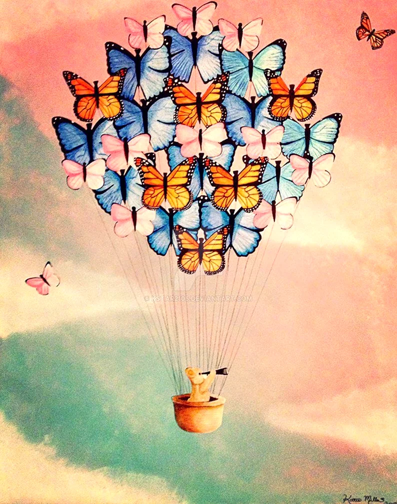 Воздушный шар из бабочек