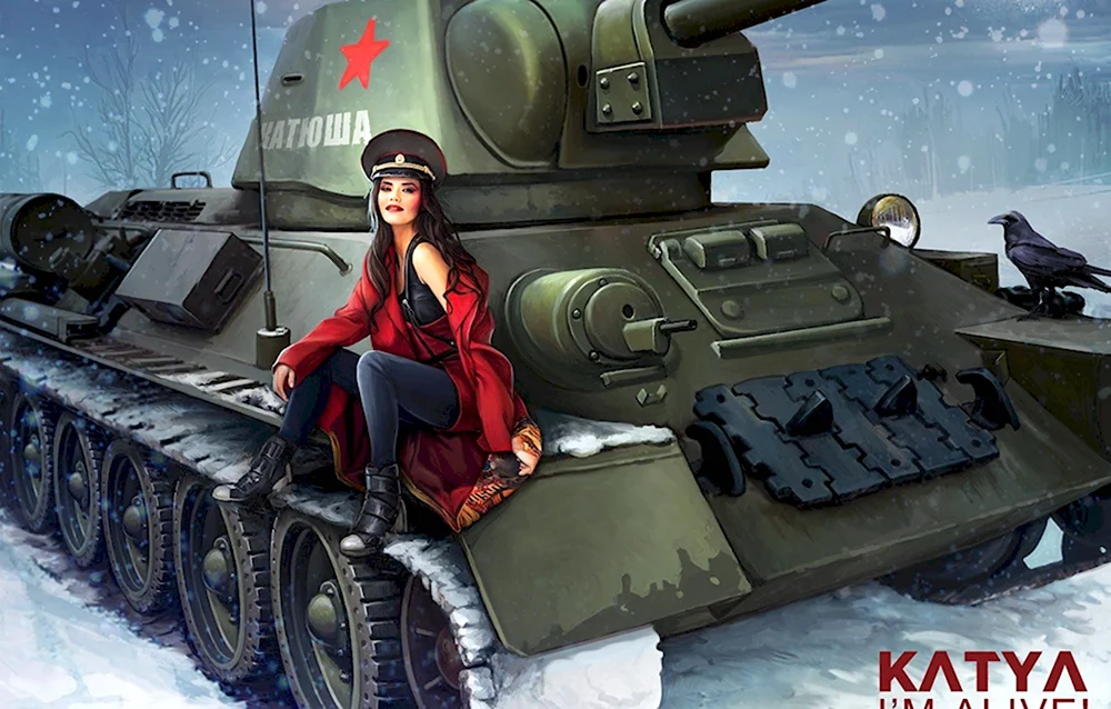 World of Tanks т34 девушка