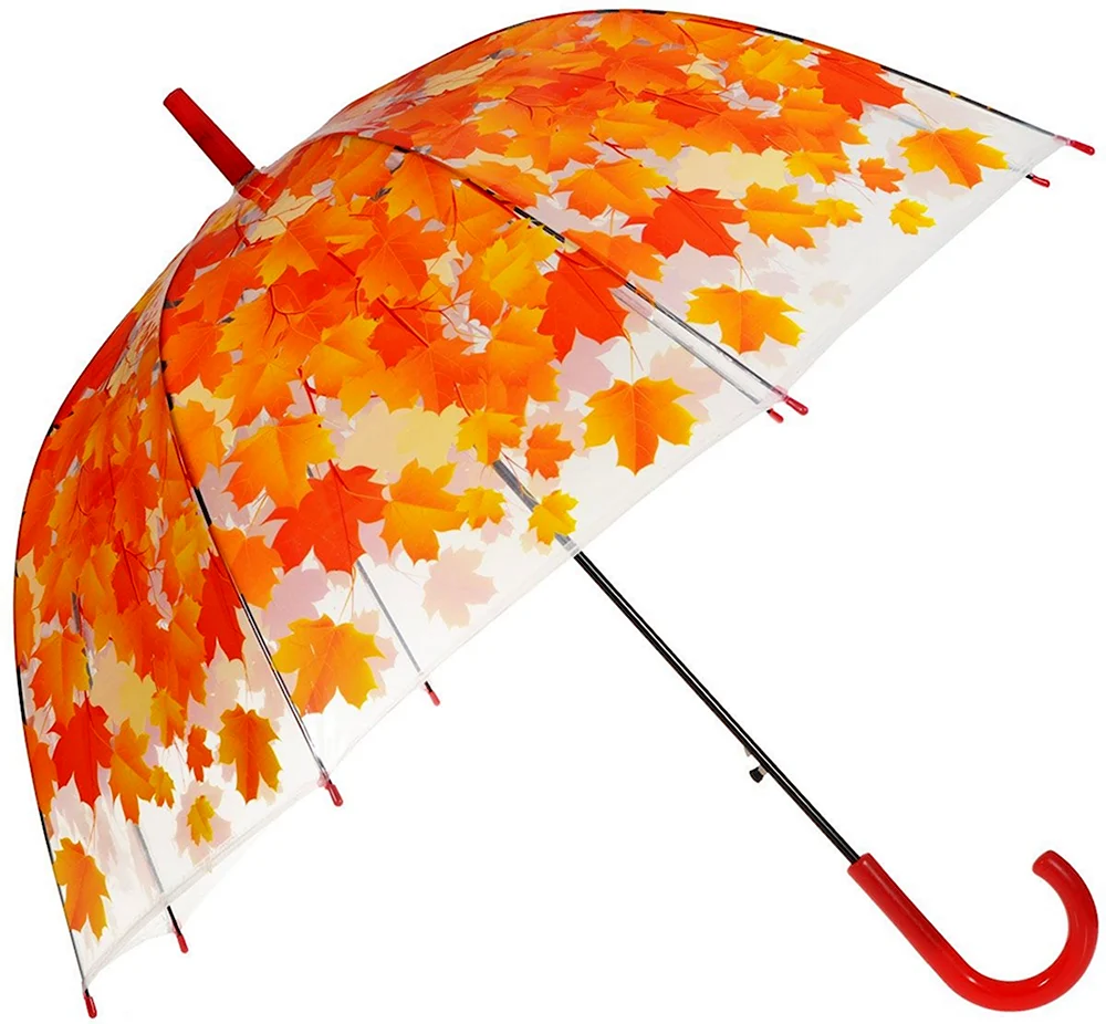 Зонт Эврика листья Red 96565