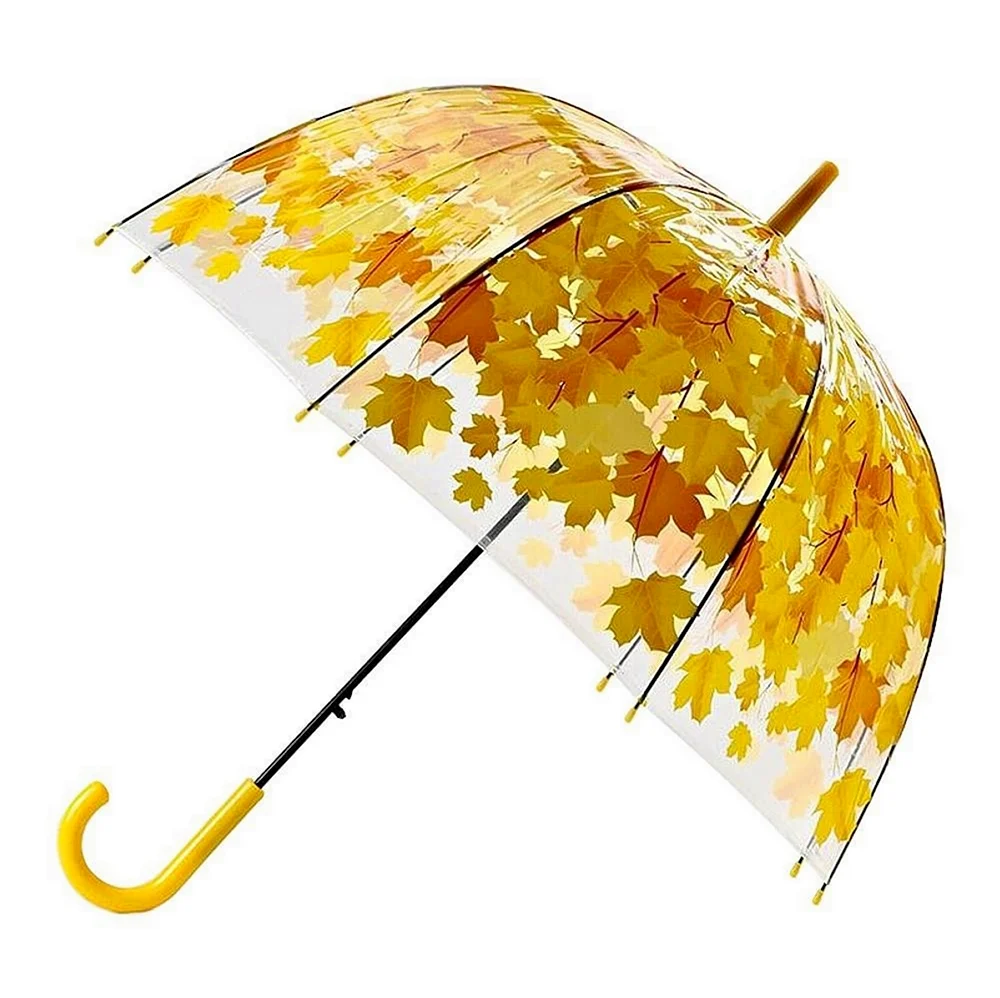 Зонт желтые листья полуавтомат d80см