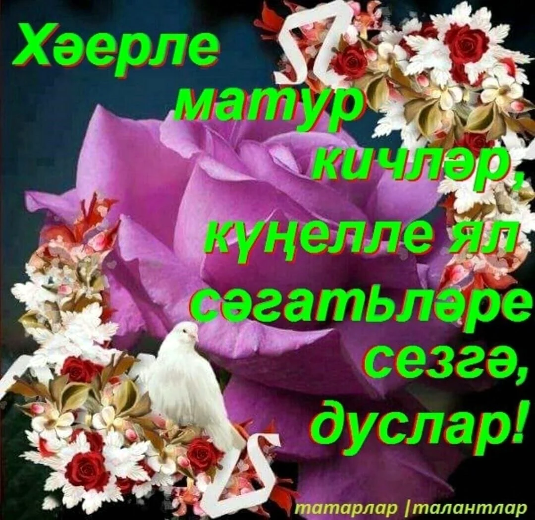 Картинку добрый вечер на татарском языке. Открытки с добрым утром на татарском. Открытки хэерле Кич на татарском. Добрый вечер на татарском языке красивые. Красивые открытки Дусларыма.