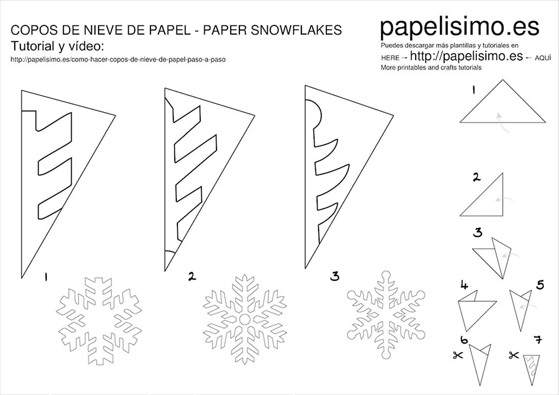 Как вырезать снежинку из бумаги легко и красиво пошагово