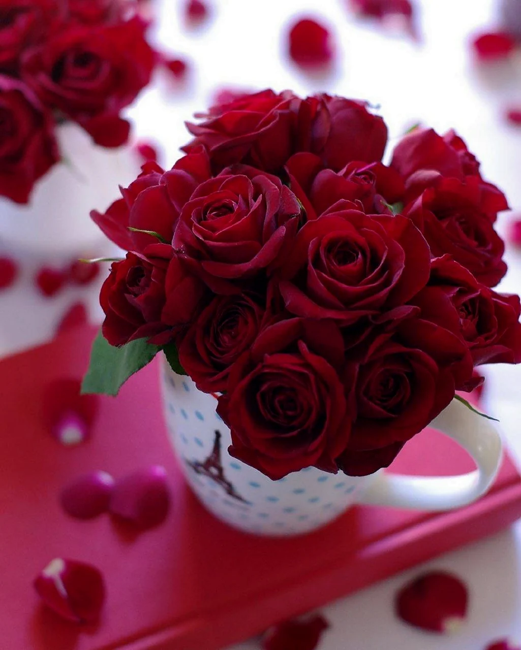 Красные розы с добрым утром