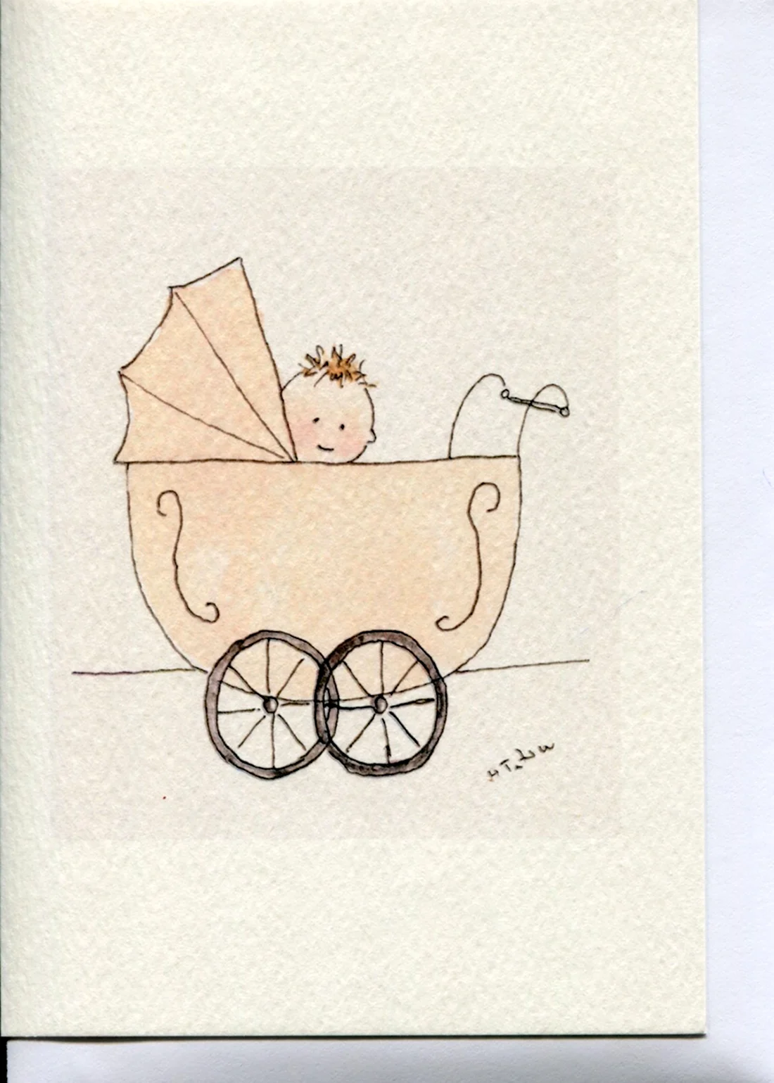 Креативная открытка с новорожденным