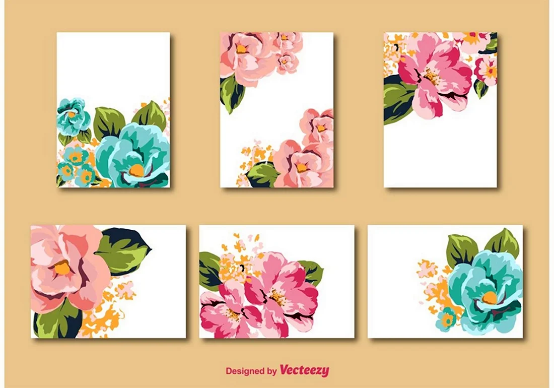 Макет визитки с цветами