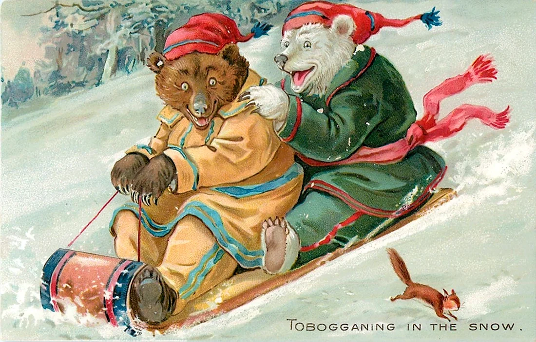 Новогодние открытки с медведем
