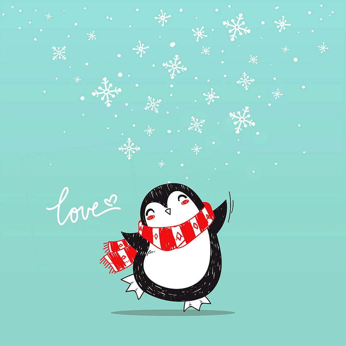 Новогодние открытки с пингвинами